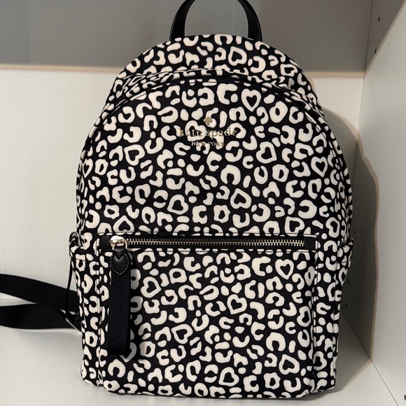 Kate spade Heart Pattern Black and White Backpack - Picture 1 of 16